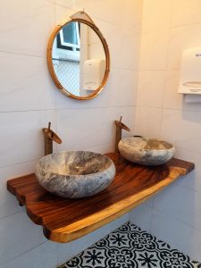 Lavabo đá bông trắng